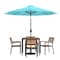 Flash Furniture Patio Set-35" Table-4 Chairs-Teal Umbrella-Base XU-DG-810060064-UB19BTL-GG - alternate 7